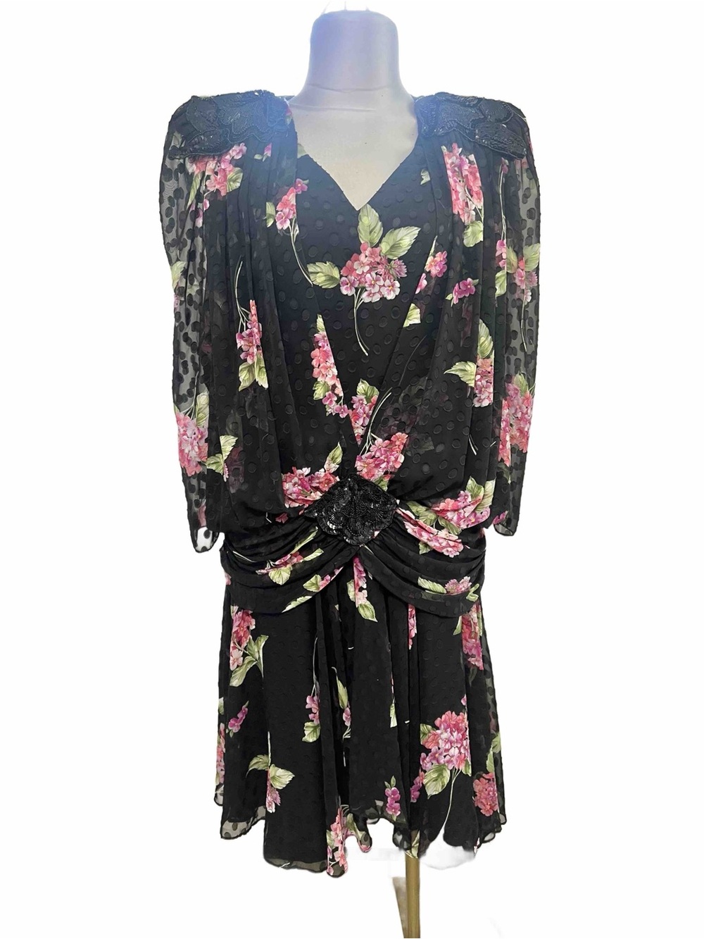 1980s vintage evening dress by the fashion label Justin David New York